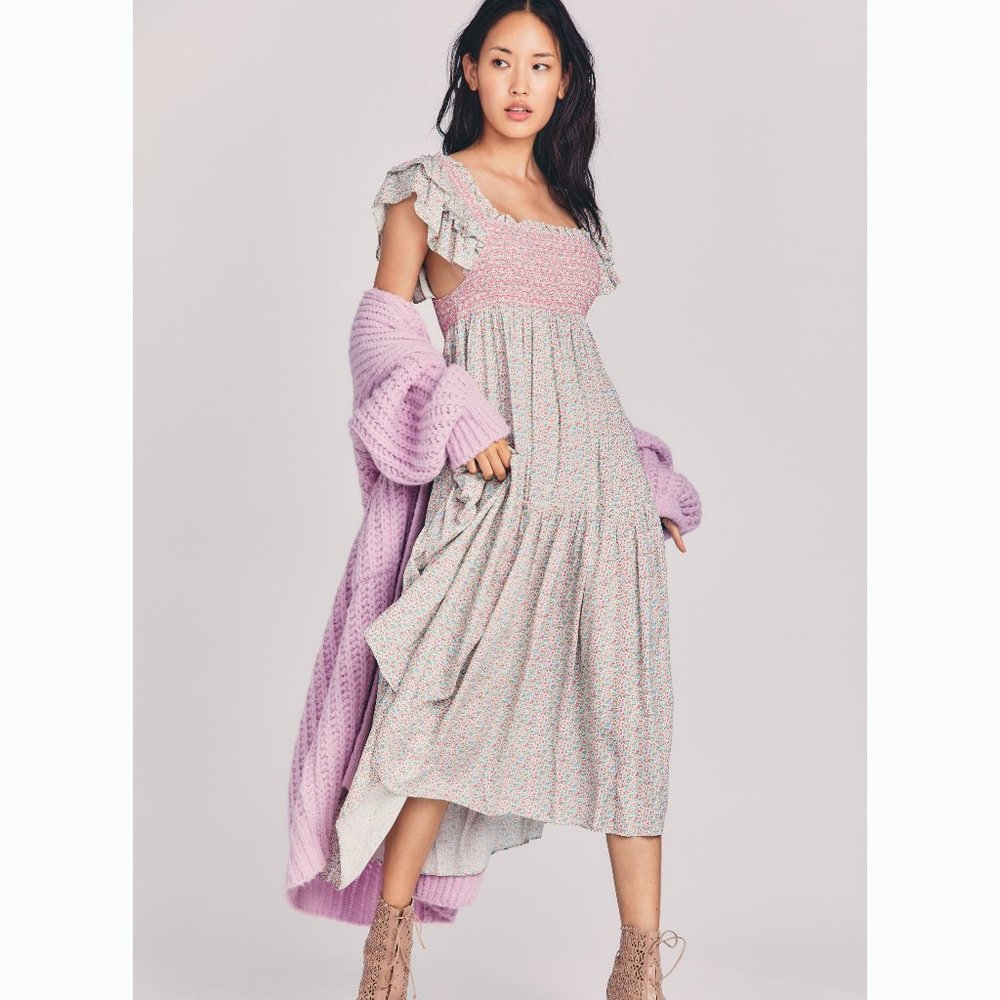 LoveShackFancy Burnley Midi Dress Confetti Mix- Size M- NWT